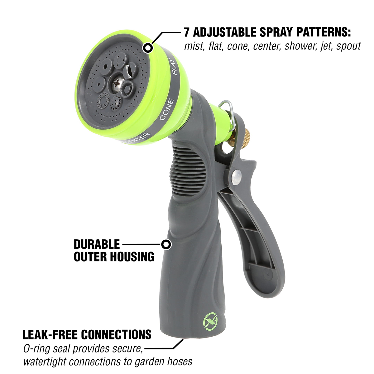 Flexzilla 7-Pattern Adjustable Pistol Grip Garden Hose Nozzle