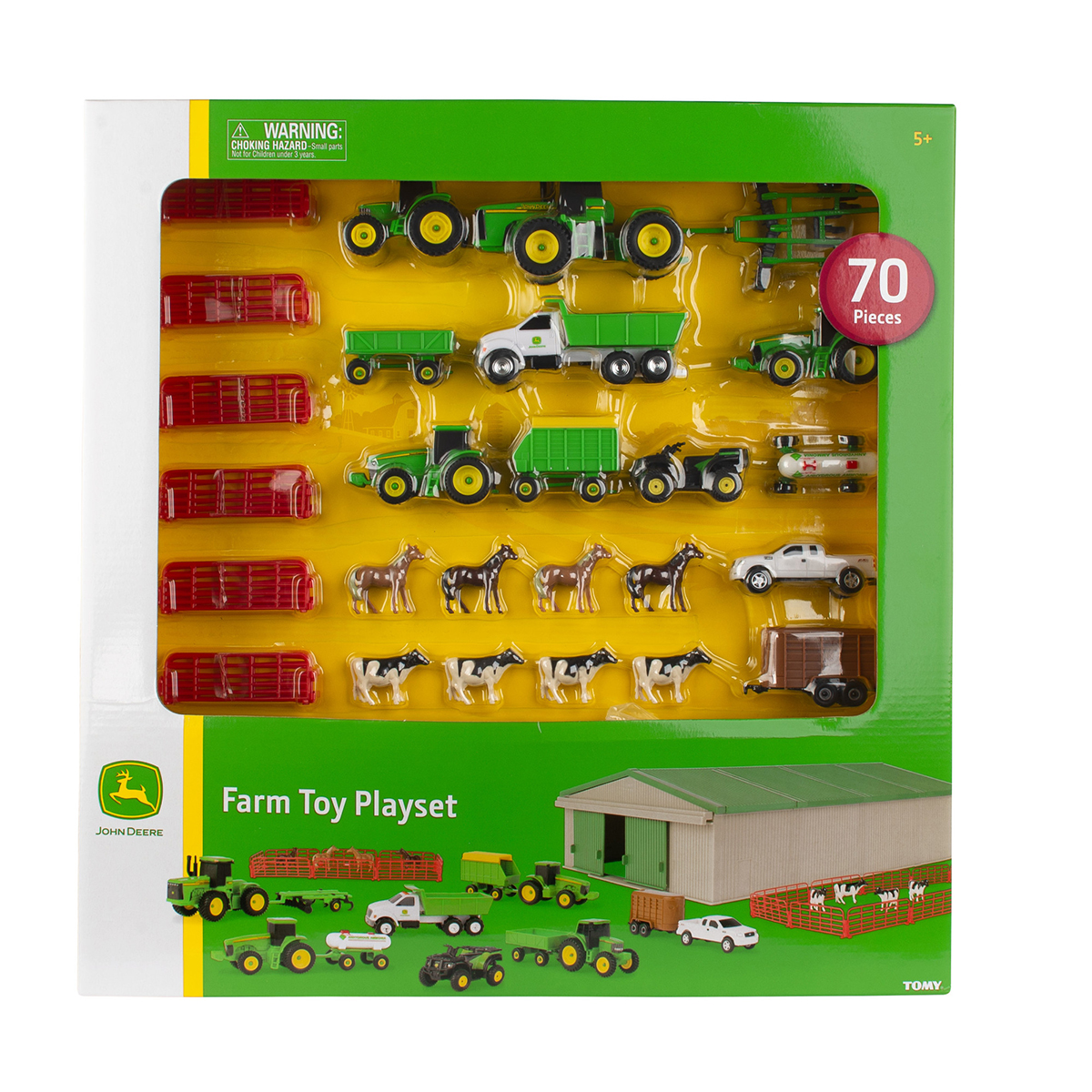 TOMY 1:64 Scale John Deere 70PC Farm Value Set | Agzaga