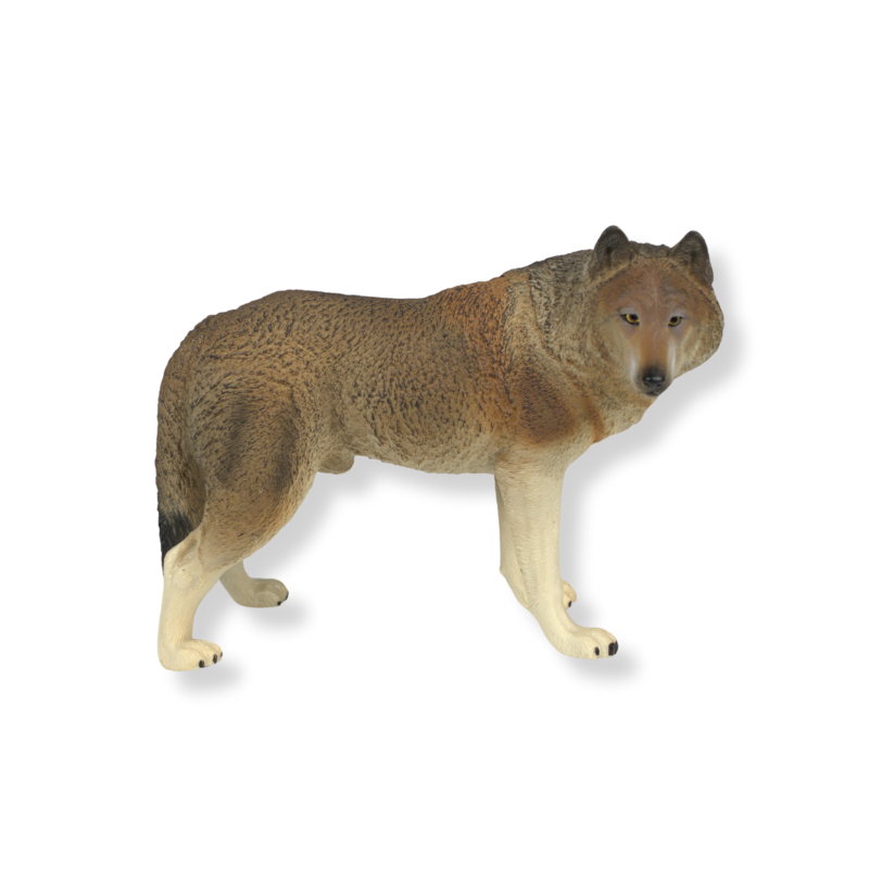 Brown Male Wolf | Hand-Painted Toy | Zaga Toys Wildlife Collection