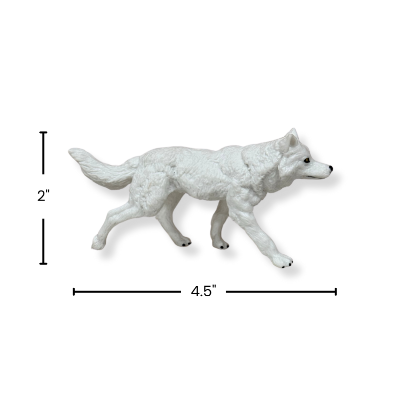 【toy10 様】／白無地ハーフ横長▶600枚 Small White Wolf | Hand-Painted Toy | Zaga Toys Wildlife