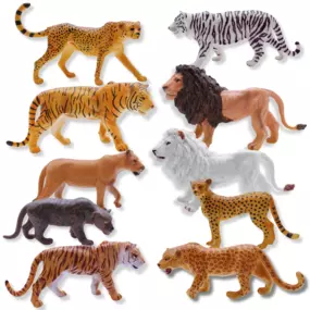 Jungle Cat Bundle | Lions, Tigers, Jaguars & Cheetahs | Zaga Toys Wildlife Collection