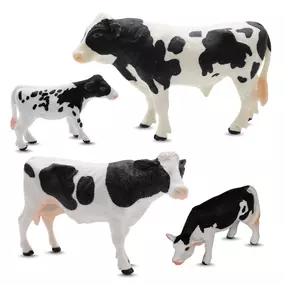 Holstein Bundle | Hand-Painted Bull, Cow & Calves | Zaga Toys Farm Collection