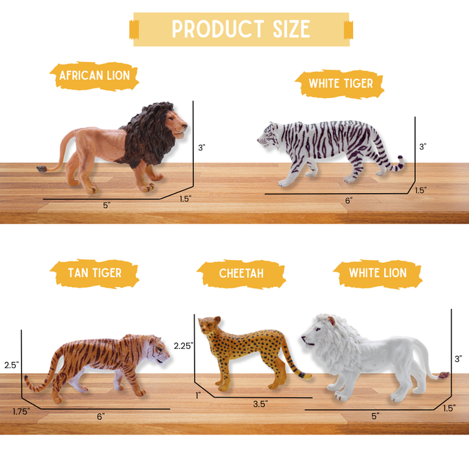 Jungle Cat Bundle | Lions, Tigers, Jaguars & Cheetahs | Zaga Toys