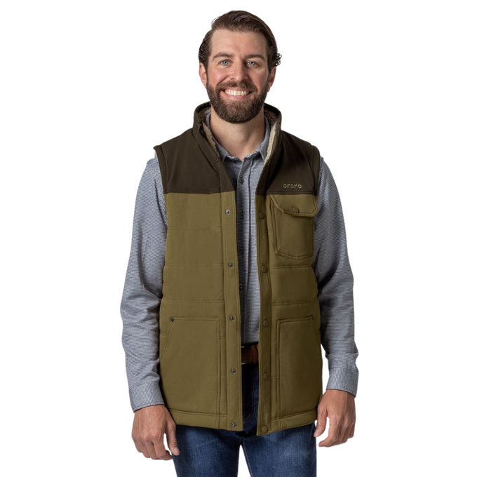 Ororo Sierra Men's Heated Sherpa Lined Vest | Agzaga