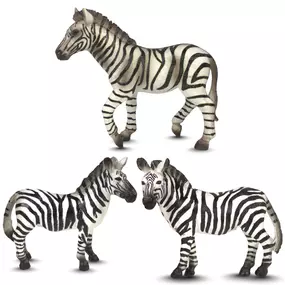 Zebra Family Bundle | Lifelike Safari Animal | Zaga Toys Wildlife Collection