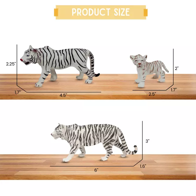White Tiger Family Bundle | Lifelike Toys | Zaga Toys Wildlife