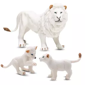 White Lion & Cubs Bundle | Lifelike Toys | Zaga Toys Wildlife Collection 