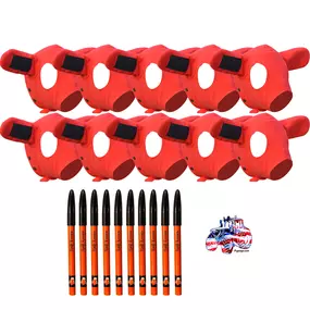 Kalf Kozies Calf Ear Muffs – 10 Pack Bundle with Exclusive American Flag Tractor Sticker
