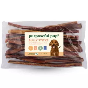 Purposeful Pup 12-Inch Bully Stick Dog Treats – 10 Pack