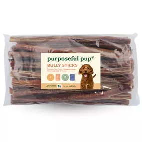Purposeful Pup 12-Inch Bully Stick Dog Treats – 20 Pack