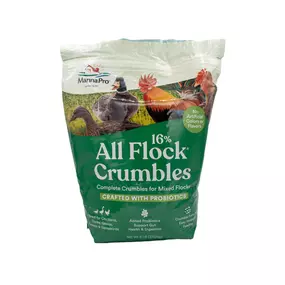 Manna Pro 16% All Flock® Crumbles with ProBiotics – 8 lb – Multi-Species Poultry Feed