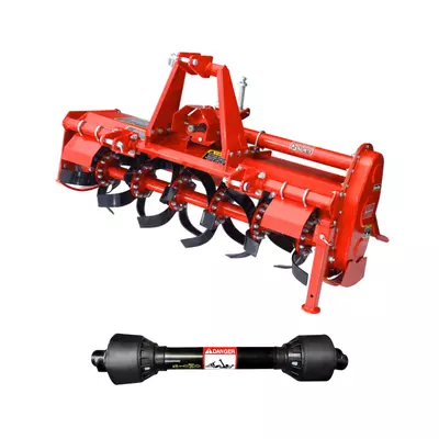 Ag-Rite 48" Rotary Tiller w' FREE PTO Shaft | Heavy-Duty Gear Drive Tiller for Efficient Soil Preparation