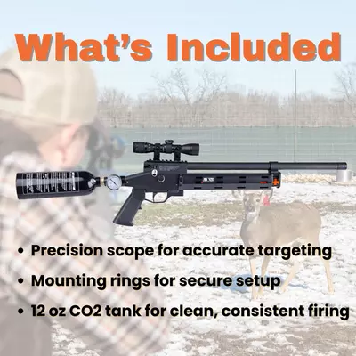 Clear Dart DR1 dart gun kit with scope, mounting rings, and 12 oz CO2 tank included