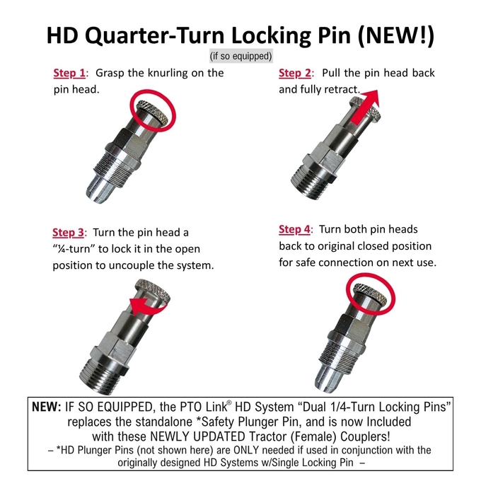 PTO Link® HD Safety Plunger Pin (SLIC™ Pin) – Heavy-Duty PTO Lock