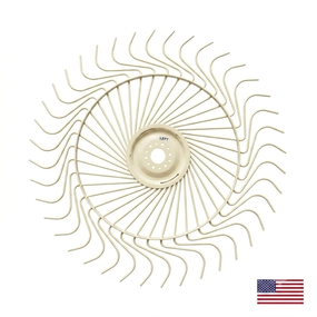 Set of 14 PERFECT FIT™️ 55" Cream Rake Wheels | 7 Left / 7 Right | Made in USA | Fits Wheel & Hay Rakes