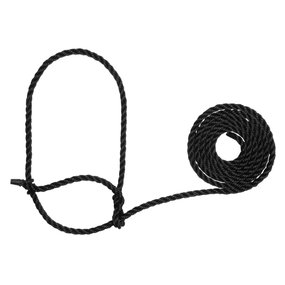 Weaver Livestock Premium Adjustable Cattle Rope Halter – Soft Braided Poly Rope Livestock Halter with 7' Lead