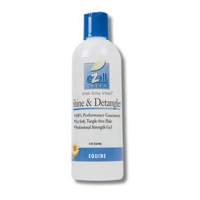 eZall® Shine & Detangler Gel – Professional Mane & Tail Conditioner for Horses & Livestock (8 oz.)