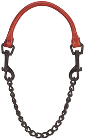 Weaver Livestock Leather and Chain Goat Collar, Chestnut, 24" | Premium Adjustable Goat Show Collar