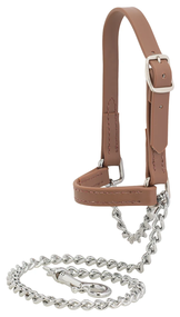 Weaver Livestock Brahma Webb® Sheep and Goat Halter | Adjustable Show Halter with Chain Lead