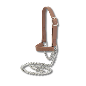 Weaver Livestock Brahma Webb® Sheep and Goat Halter | Adjustable Show Halter with Chain Lead