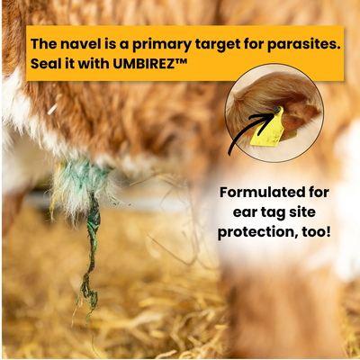 UMBIREZ™ Navel and Ear Tag Barrier Solution with Sprayer – 500ml/16.9 Fl Oz