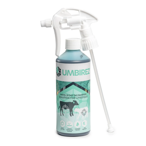 UMBIREZ™ Navel and Ear Tag Barrier Solution with Sprayer – 500ml/16.9 Fl Oz