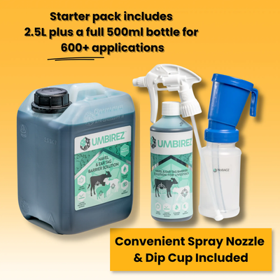 UMBIREZ™ 3L Navel Dip Starter Pack – 2.5L Jug Plus 500ml Bottle with Sprayer