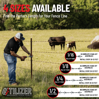 Utilizer Electric Fence Extension Stand-Off Kit | The Build It Better Bundle